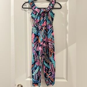 Kids Tropical Print Jumpsuit